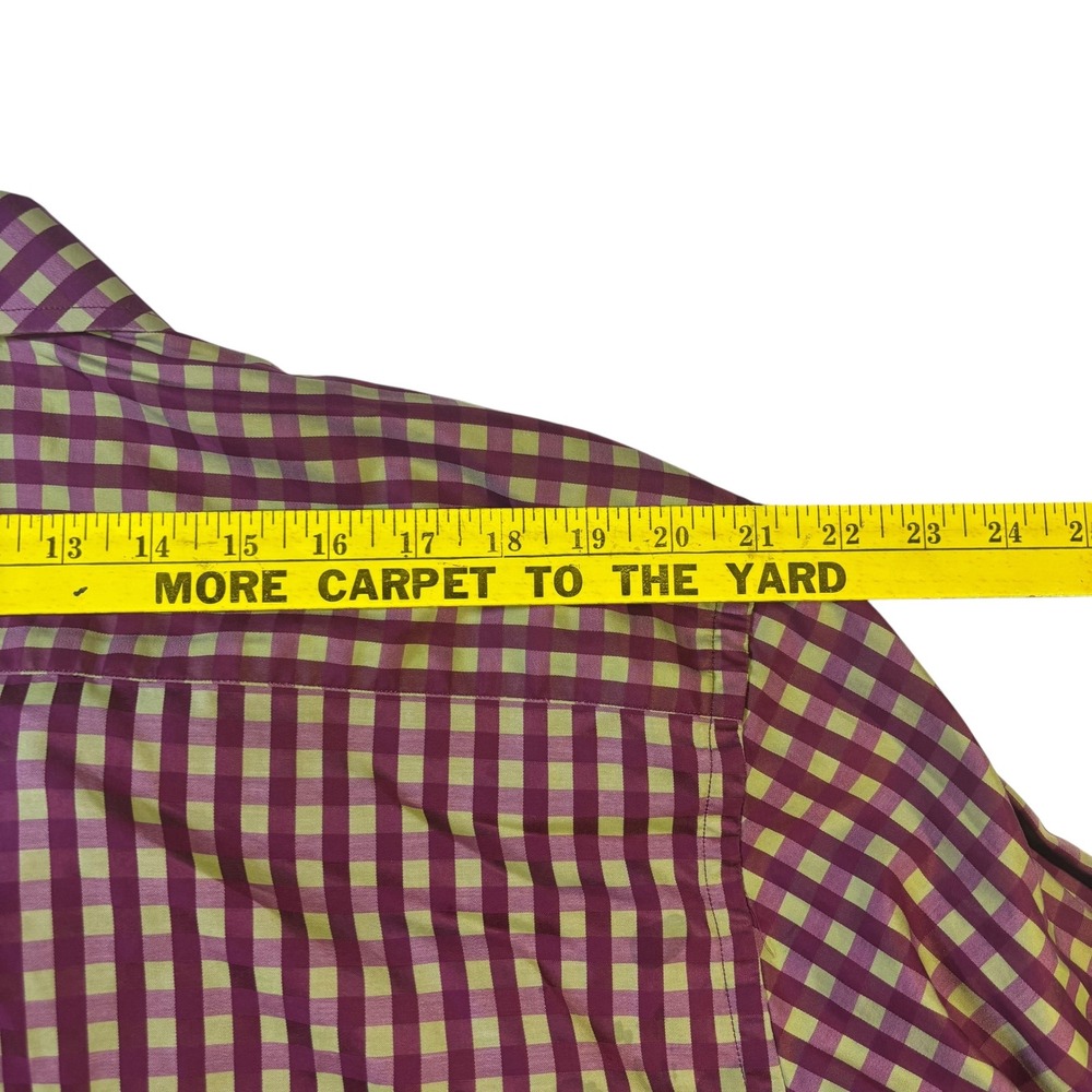 Robert Graham 2XL Button Down Shirt Long Sleeve Gingham Check Purple Yellow - Picture 8 of 10